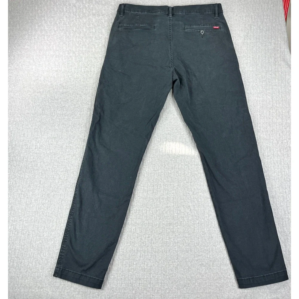 Levis XX Chino Pants‎ Men 33x34 Fits 34x31.5 Black Standard Taper Stretch Twill